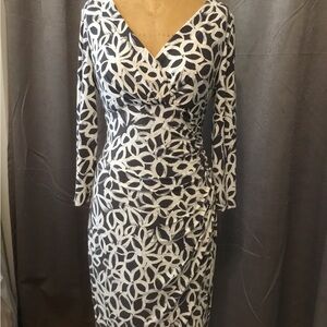 Grey and White Patterned Dress